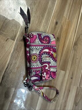 Vera Bradley Pink Paisley Quilted Wristlet Wallet